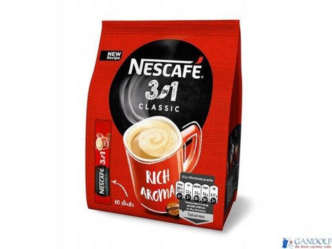 Kawa NESCAFE CLASSIC 3w1 10 x paluszek 1,65g rozpuszczalna