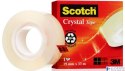 Taśma biurowa SCOTCH Crystal Clear (600), transparentna, 19mm, 33m, w pudełku