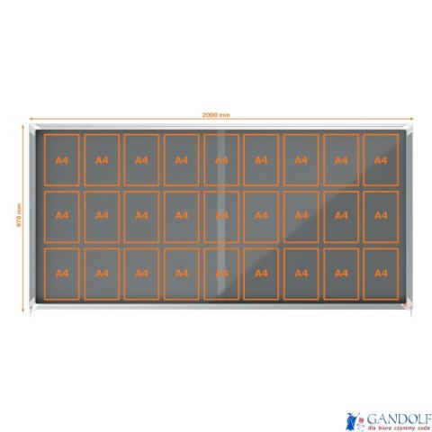 Gablota filcowa Nobo Premium Plus 27xA4, szara (drzwiczki przesówne) 1915339