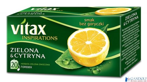 Herbata VITAX INSPIRATIONS zielona z cytryną (20 saszetek) 30g zawieszka Herbata VITAX INSPIRATIONS zielona z cytryną (20 saszetek) 30g zawieszka