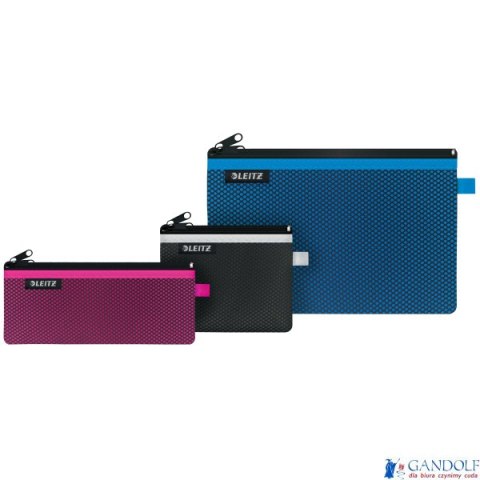 Koszulka z suwakiem z dwoma przegródkami Leitz WOW, rozmiar M, czarna 40120095 Koszulka z suwakiem z dwoma przegródkami Leitz WOW, rozmiar M, czarna 40120095