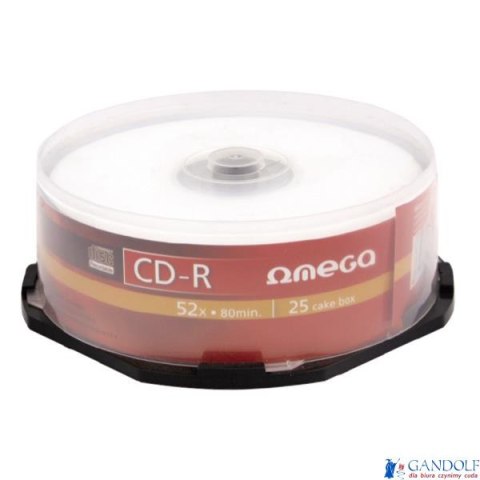 Płyta OMEGA CD-R 700MB 52X CAKE (25) OM25 Płyta OMEGA CD-R 700MB 52X CAKE (25) OM25