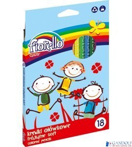 Kredki ołówkowe FIORELLO SUPER SOFT, 18 kolorów, trójkątne 170-2187 Kredki ołówkowe FIORELLO SUPER SOFT, 18 kolorów, trójkątne 170-2187