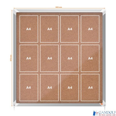 Gablota korkowa Nobo Premium Plus 12xA4 (drzwiczki przesówne) 1902574