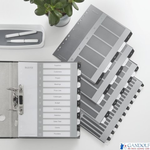 Przekładki plastikowe do nadruku tekstu na kartę, Leitz WOW, 16, biało-czarne 12140000 Przekładki plastikowe do nadruku tekstu na kartę, Leitz WOW, 16, biało-czarne 12140000