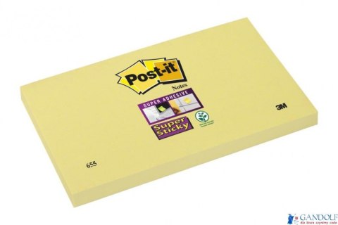 Bloczek samoprzylepny POST-IT_ Super Sticky (655-12SSCY-EU), 127x76mm, 1x90 kart., żółty Bloczek samoprzylepny POST-IT_ Super Sticky (655-12SSCY-EU), 127x76mm, 1x90 kart., żółty