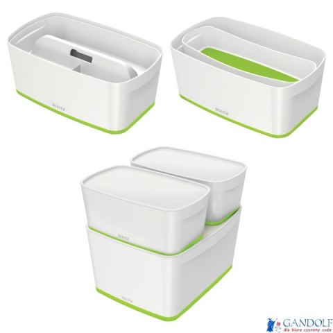 Pojemnik MyBox mały z pokrywką, biało-zielony 52291054 (X) Pojemnik MyBox mały z pokrywką, biało-zielony 52291054 (X)