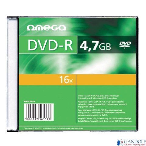 Płyta OMEGA DVD-R 4,7GB 16X CASE (10) OMD1610- -a Płyta OMEGA DVD-R 4,7GB 16X CASE (10) OMD1610- -a