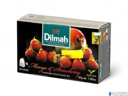 Herbata DILMAH MANGO z TRUSKAWKĄ (20 saszetek) czarna