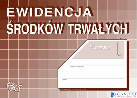 K-08 Ewidencja środków trwałych A5 MICHALCZYK&PROKOP