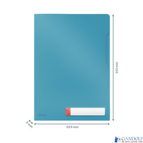 Folder A4 z kieszonką na etykietę Leitz Cosy, niebieska 47080061 Folder A4 z kieszonką na etykietę Leitz Cosy, niebieska 47080061