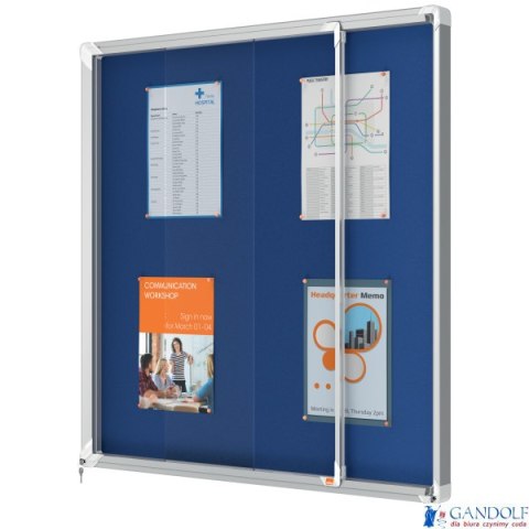 Gablota filcowa Nobo Premium Plus 12xA4, niebieska (drzwiczki przesówne) 1902566