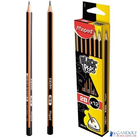 Ołówek drewniany Blackpeps 2B MAPED 850022 Ołówek drewniany Blackpeps 2B MAPED 850022