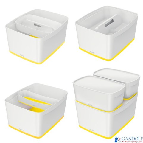 Pojemnik MyBox duży z pokrywką, biało-żółty 52161016 LEITZ
