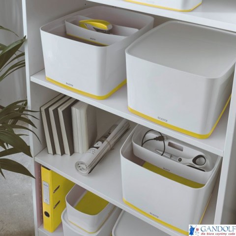 Pojemnik MyBox duży z pokrywką, biało-żółty 52161016 LEITZ