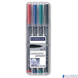 Foliopis Lumocolor, B, wodoodporny, zestaw 4 kol. (2, 3, 5, 9) w etui box, Staedtler S 314 WP4