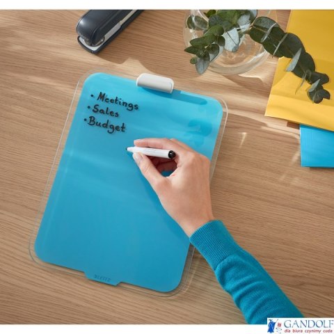 Szklana tabliczka na biurko Leitz Cosy, niebieski 39470061