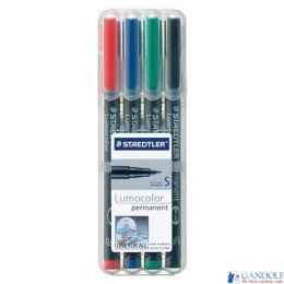 Foliopis Lumocolor, S, wodoodporny, zestaw 4 kol. (2, 3, 5, 9) w etui box, Staedtler S 313 WP4