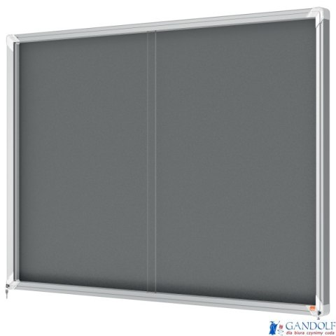 Gablota filcowa Nobo Premium Plus 18xA4, szara (drzwiczki przesówne) 1915338