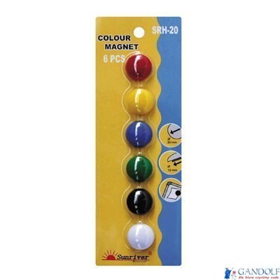 Magnesy ARGO kolorowe WF-20 opakowanie 6sztuk SRH-20 Magnesy ARGO kolorowe WF-20 opakowanie 6sztuk SRH-20