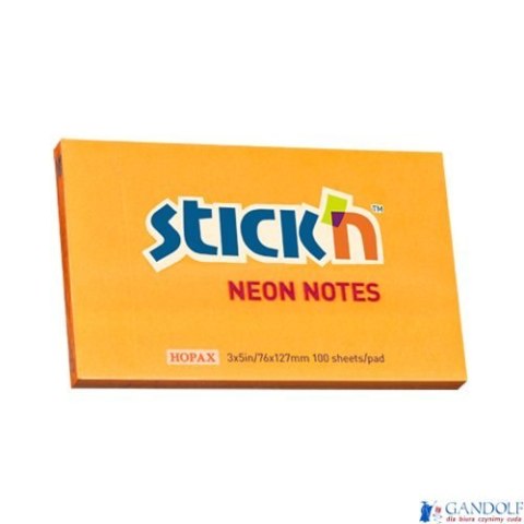 Bloczek STICKN 127x76mm pomarańczowy neonowy 100k 21168 STICKN Bloczek STICKN 127x76mm pomarańczowy neonowy 100k 21168 STICKN