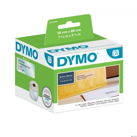 Etykieta DYMO adresowa - 89 x 36 mm, przezroczysty S0722410 Etykieta DYMO adresowa - 89 x 36 mm, przezroczysty S0722410