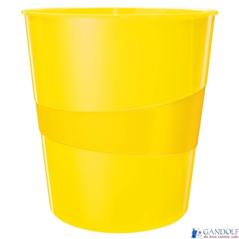 Kosz na śmieci 15L Leitz WOW, żółty 52781016 Kosz na śmieci 15L Leitz WOW, żółty 52781016