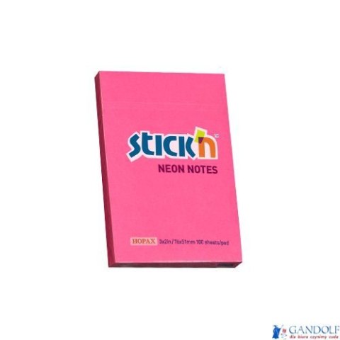 Bloczek STICKN 76x51mm ciemnoróżowy neon 100k 21161 STICKN Bloczek STICKN 76x51mm ciemnoróżowy neon 100k 21161 STICKN