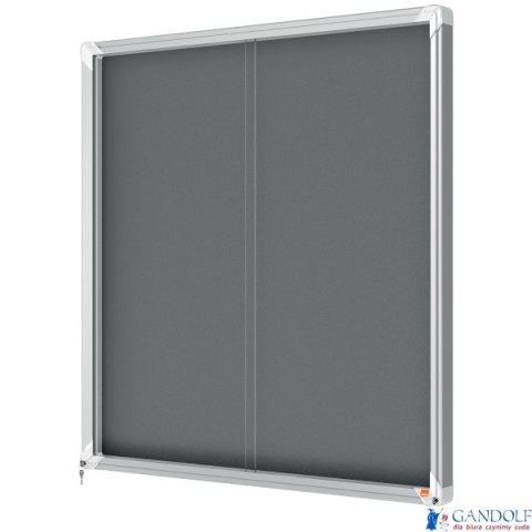 Gablota filcowa Nobo Premium Plus 12xA4, szara (drzwiczki przesówne) 1915337