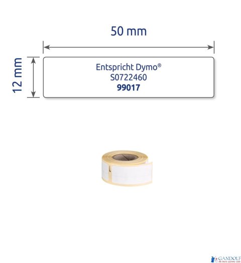 Minietykiety AS0722460 12x50 220 et. w rolce do termodruku, białe, Avery Zweckform