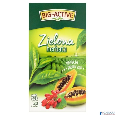 Herbata BIG-ACTIVE PAPAJA JAGODA GOJI zielona 20 kopert/34g Herbata BIG-ACTIVE PAPAJA JAGODA GOJI zielona 20 kopert/34g