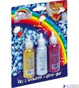 Klej brokatowy FIORELLO GR-BK20 3 kolory x20ml 170-2230 Klej brokatowy FIORELLO GR-BK20 3 kolory x20ml 170-2230