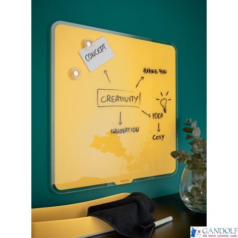 Szklana tablica magnetyczna Leitz Cosy 45x45cm, żółta 70440019