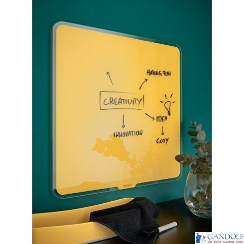 Szklana tablica magnetyczna Leitz Cosy 45x45cm, żółta 70440019