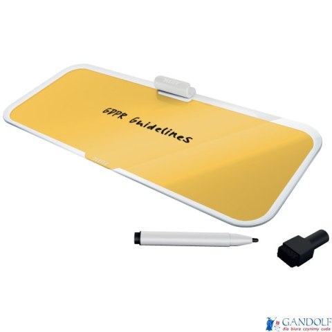 Szklany notatnik na biurko Leitz Cosy, poziomy, żółty 52690019