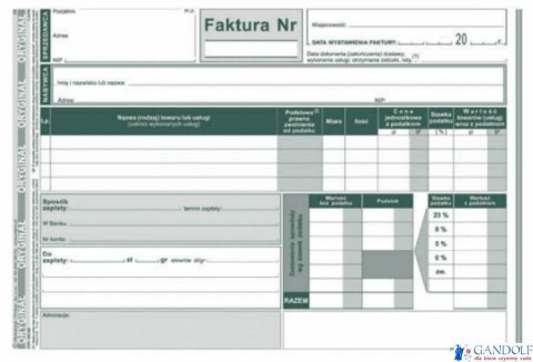 123-3E Faktura VAT A5 brutto uproszczona (poziom) MICHALCZYK i PROKOP 123-3E Faktura VAT A5 brutto uproszczona (poziom) MICHALCZYK i PROKOP