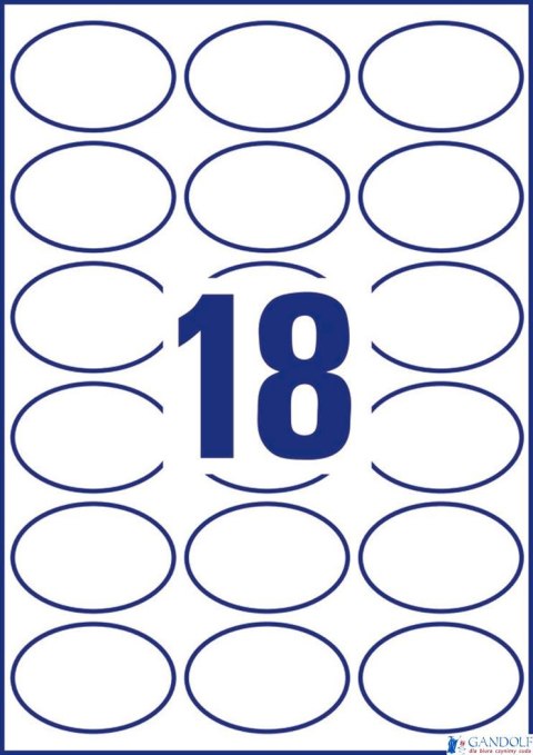 Etykiety owalne L6024REV-25 63,5 x 42,3 25 ark. Białe, usuwalne, Avery Zweckform