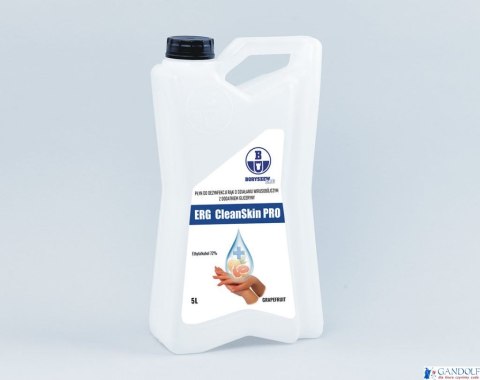 Płyn do dezynfekcji rąk grejpfrutowy 5L ERG CleanSkin PRO alkohol/gliceryna BORYSZEW (nakrętka) Płyn do dezynfekcji rąk grejpfrutowy 5L ERG CleanSkin PRO alkohol/gliceryna BORYSZEW (nakrętka)