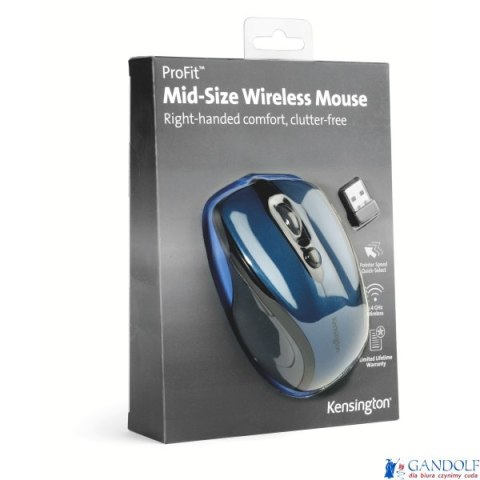 Bezprzewodowa mysz Kensington Pro Fit, niebieska K72421WW