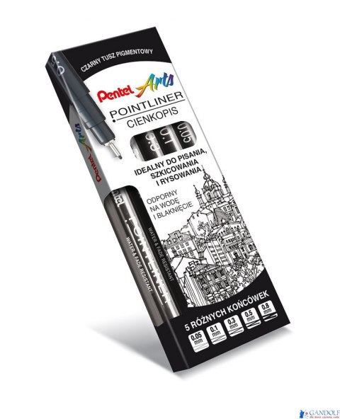 Cienkopis kalibrowany POINTLINER czarny S20P-5A PENTEL Cienkopis kalibrowany POINTLINER czarny S20P-5A PENTEL