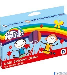 Kredki FIORELLO świecowe 12 kolorów JUMBO kolor 170-1384 Kredki FIORELLO świecowe 12 kolorów JUMBO kolor 170-1384