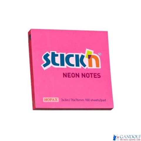 Bloczek STICK N 76x76mm ciemnoróżowy neonowy 100k 21165 STICK N