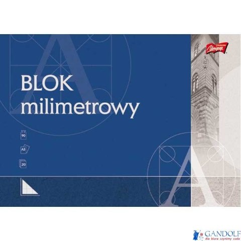 Blok milimetrowy A3 20 kartek UNIPAP Blok milimetrowy A3 20 kartek UNIPAP