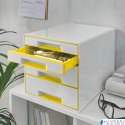 Pojemnik z 4 szufladami Leitz WOW, biały/żółty 52132016