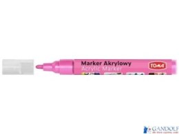 Marker akrylowy, fibrowa końcówka okrągła 2-5mm, różowy metalic TO-402 Toma