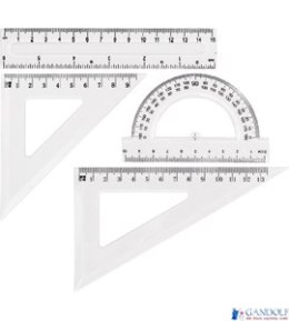 Zestaw geometryczny GR-031T, przezroczysty GRAND 130-1640