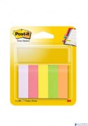 Znaczniki POST-IT (670/5), papier, 15x50mm, 5x100 kart., mix kolorów neonowy