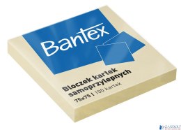 Bloczek samoprzylepne 75x75mm, 100 kartek, żółty BANTEX 400086384