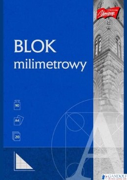 Blok milimetrowy A4 20kartek UNIPAP