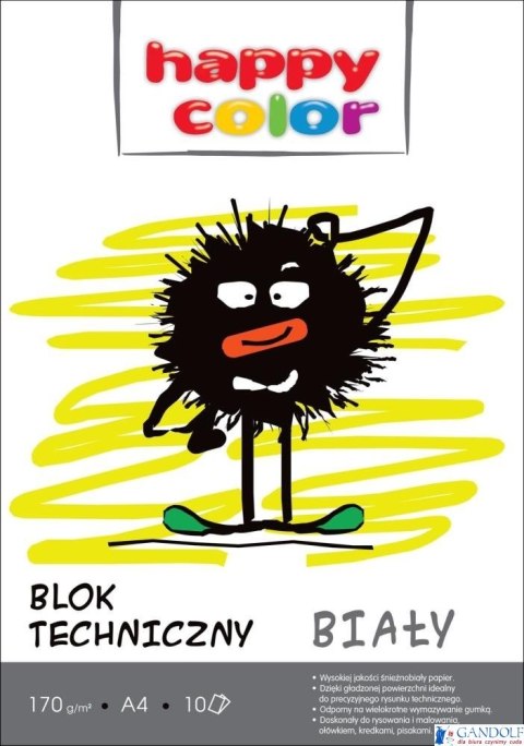 Blok techniczny biały A4, 170g, 10 ark, Happy Color HA 3550 2030-0 Blok techniczny biały A4, 170g, 10 ark, Happy Color HA 3550 2030-0